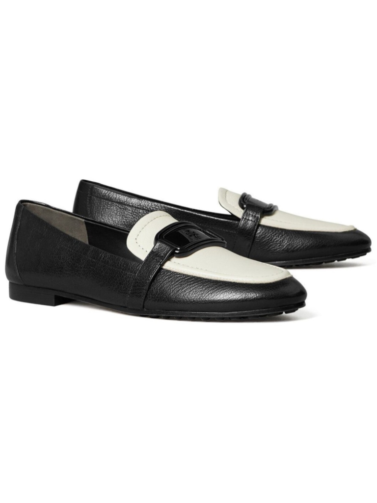 Tory Burch Georgia Two Tone Leather Driving Loafers Size 6